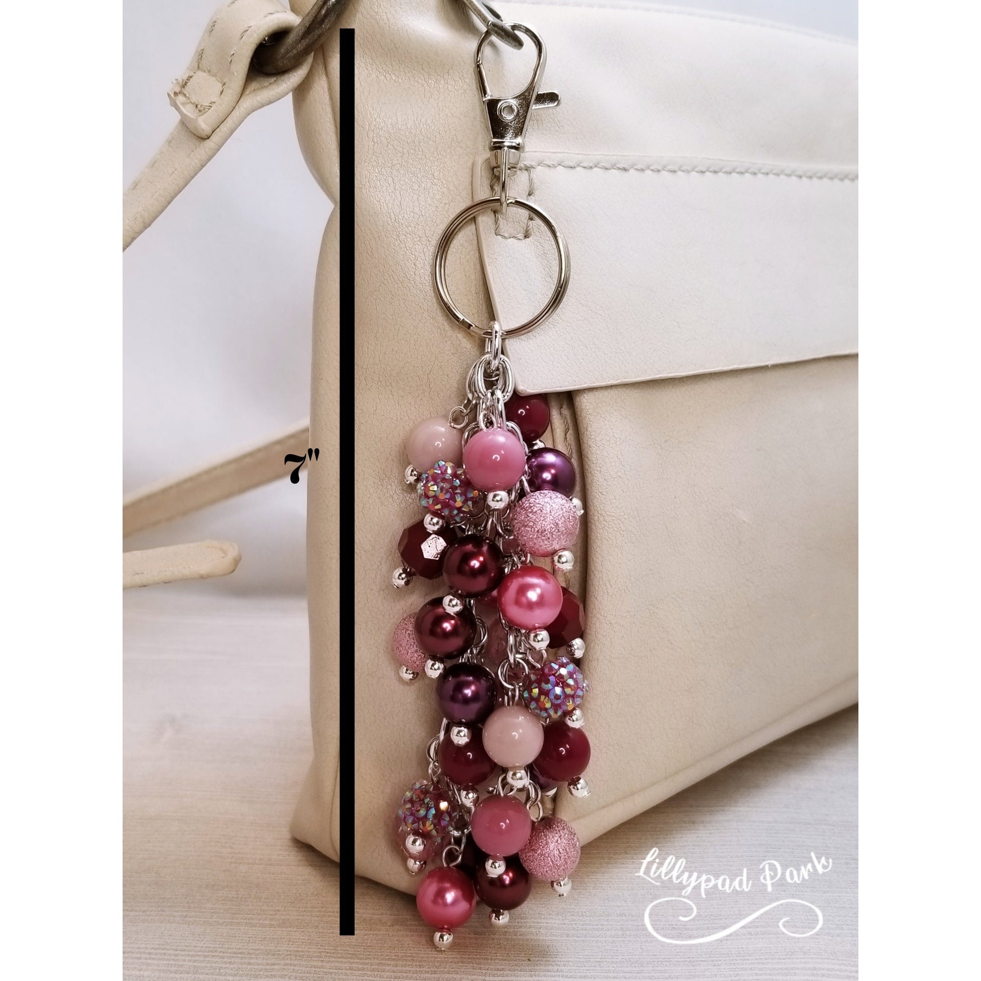 Picture Mothers day gift, Plum and Maroon Purse Charm
