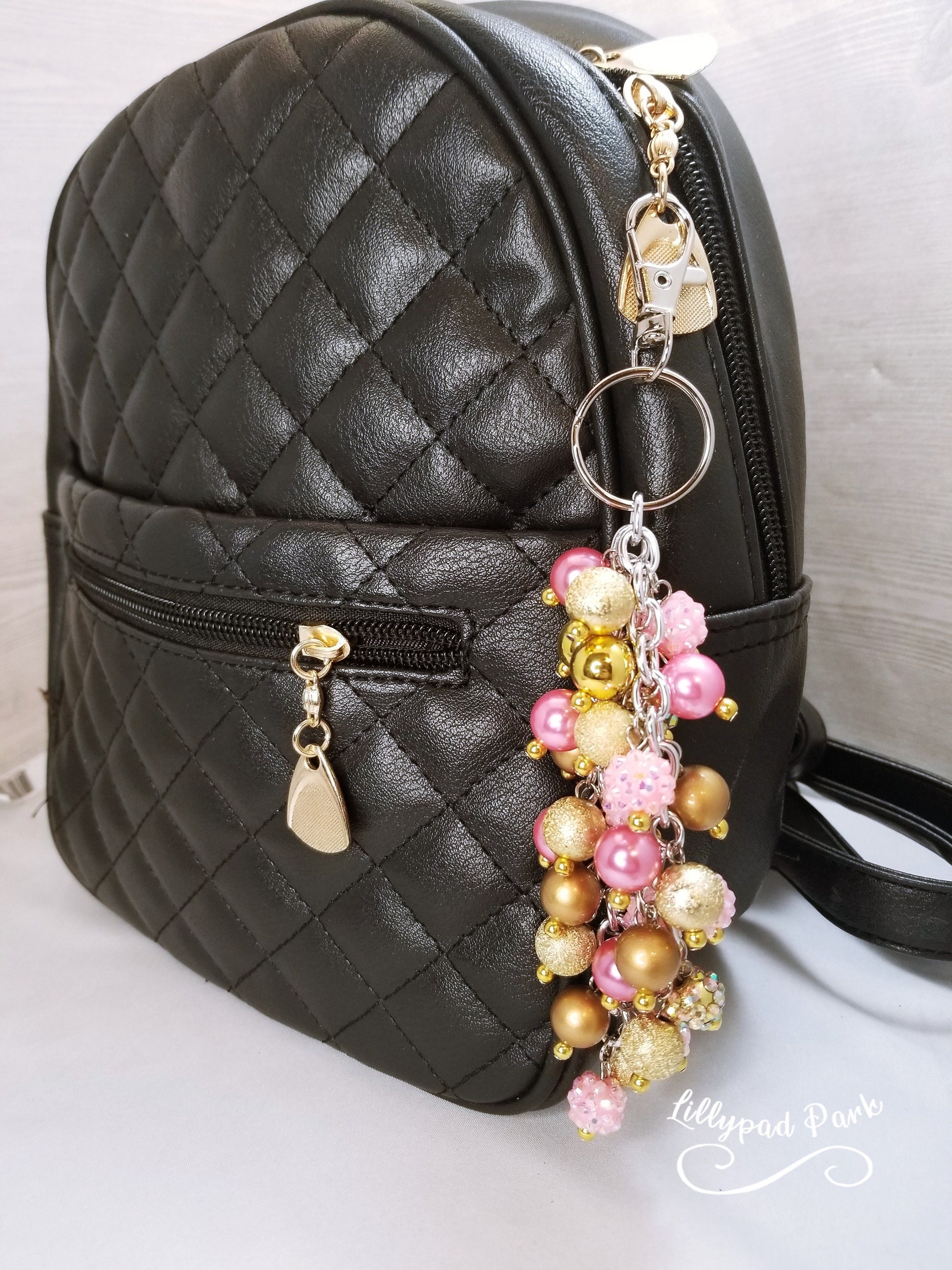 Picture Mothers day gift, Pink and Gold Purse Charm