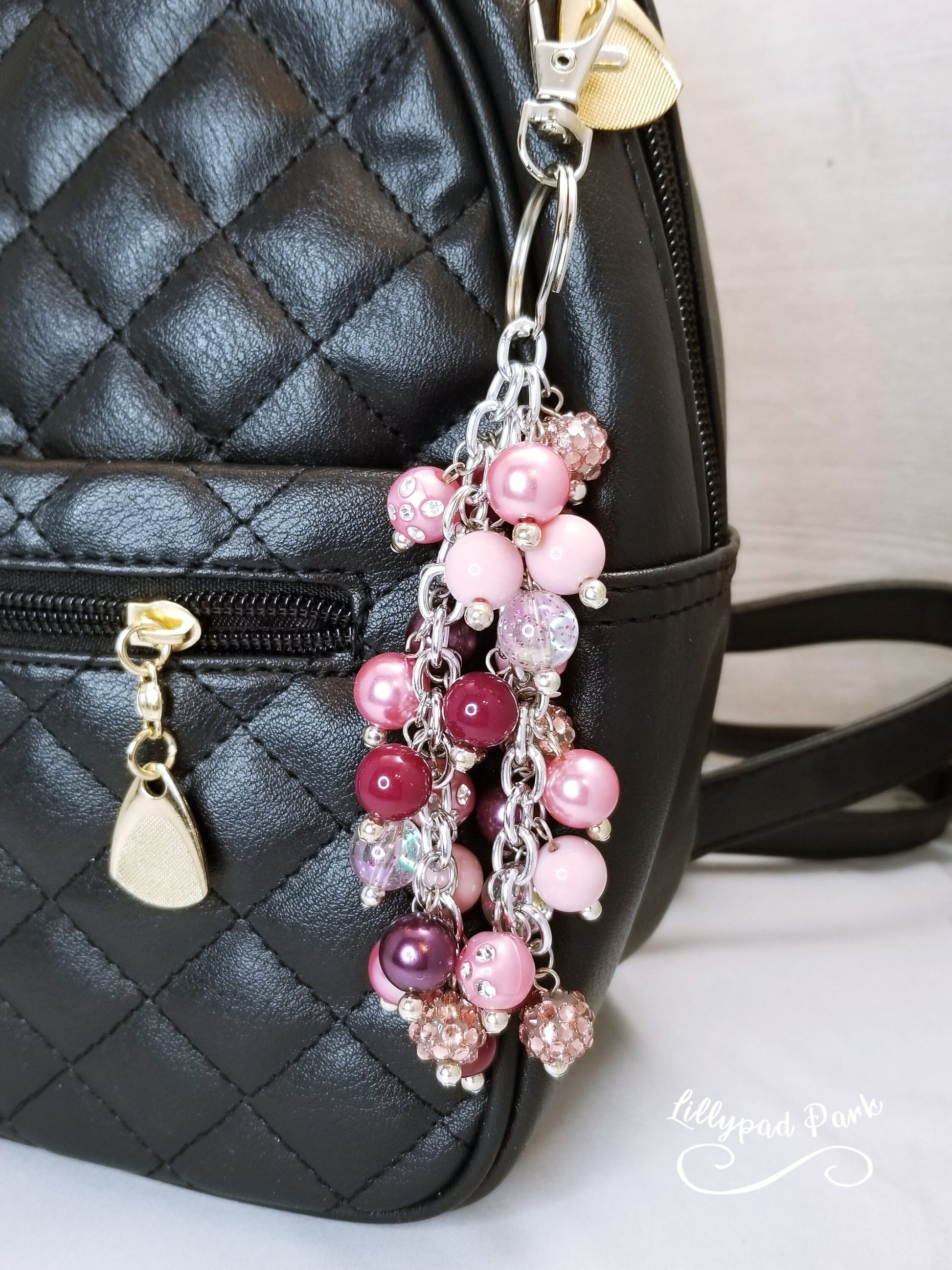 Picture Purse Charm, Pink and Maroon Purse Charm