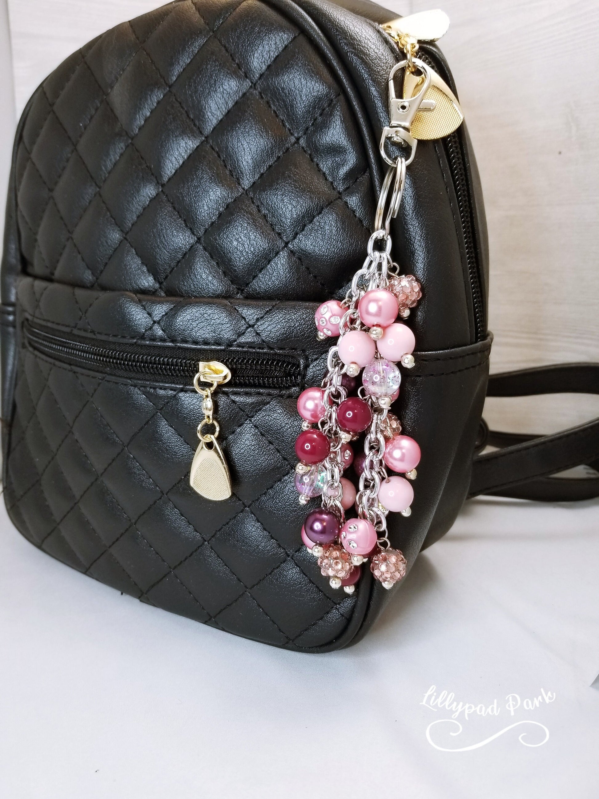 Picture Purse Charm, Pink and Maroon Purse Charm