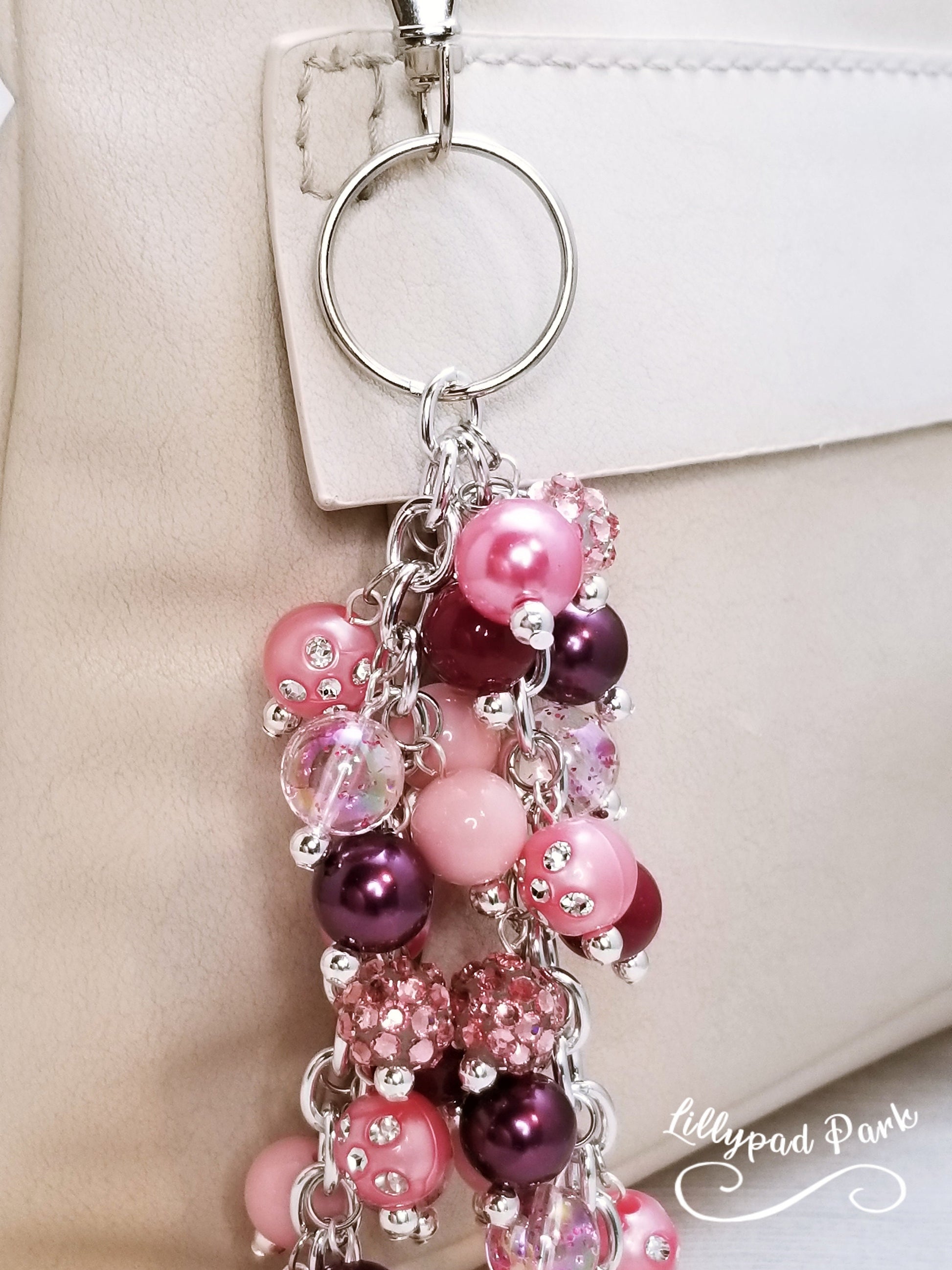 Picture Purse Charm, Pink and Maroon Purse Charm