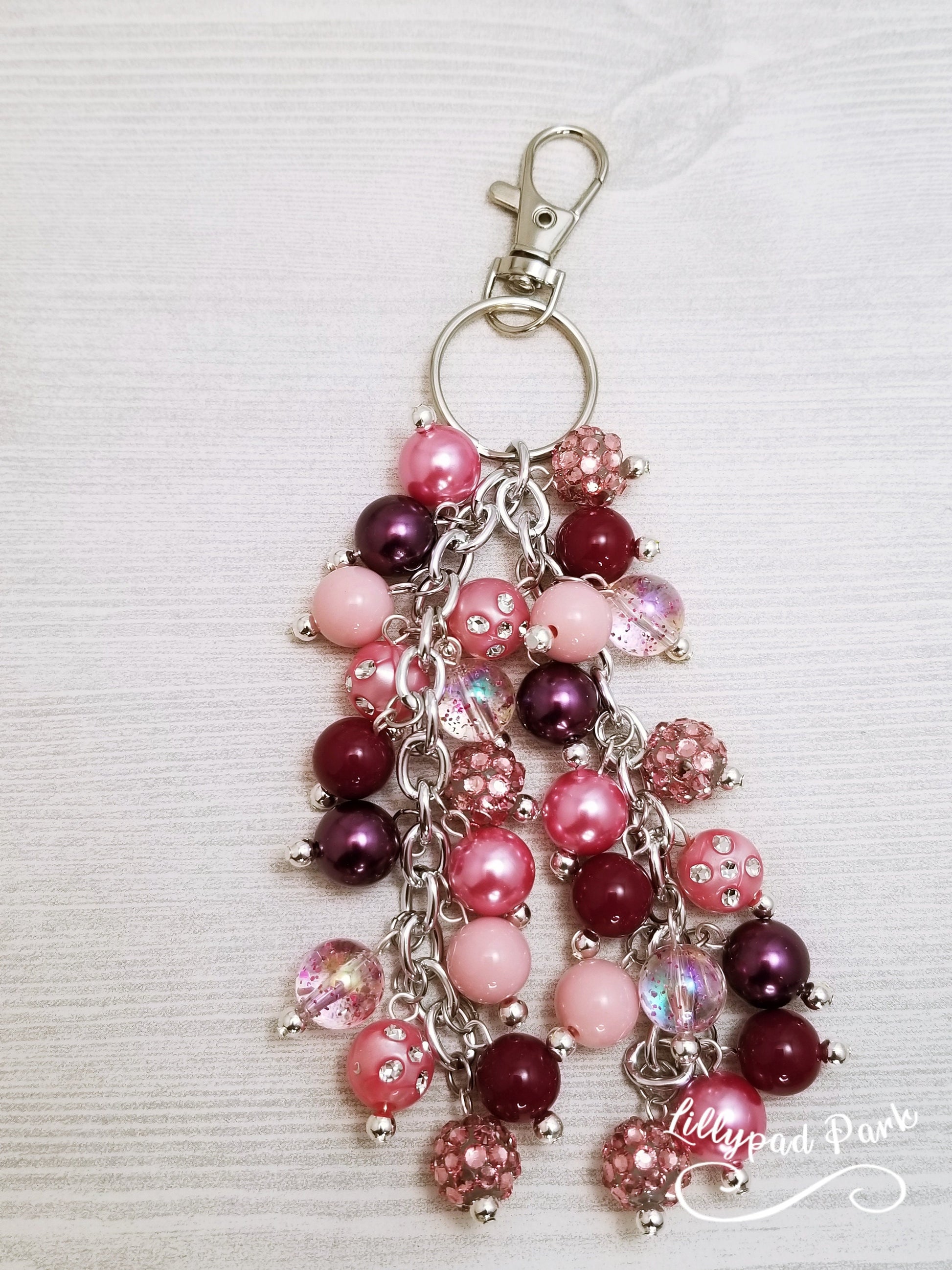 Picture Purse Charm, Pink and Maroon Purse Charm