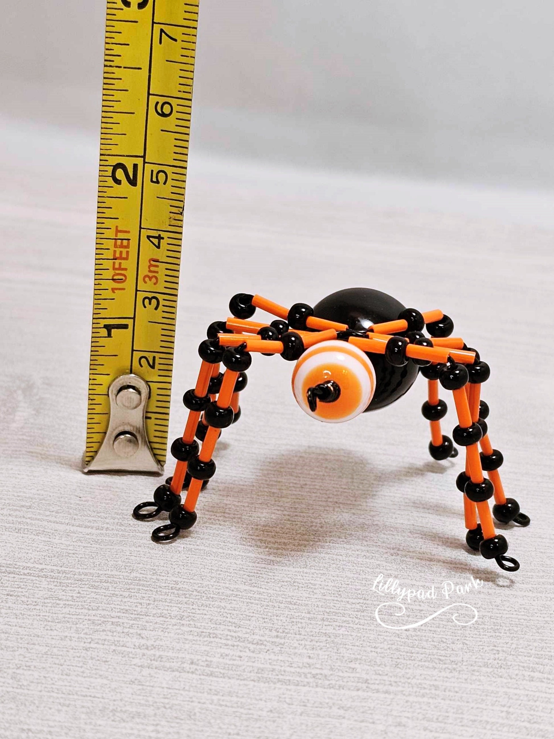 Orange and Black Beaded Spider, Halloween Spider