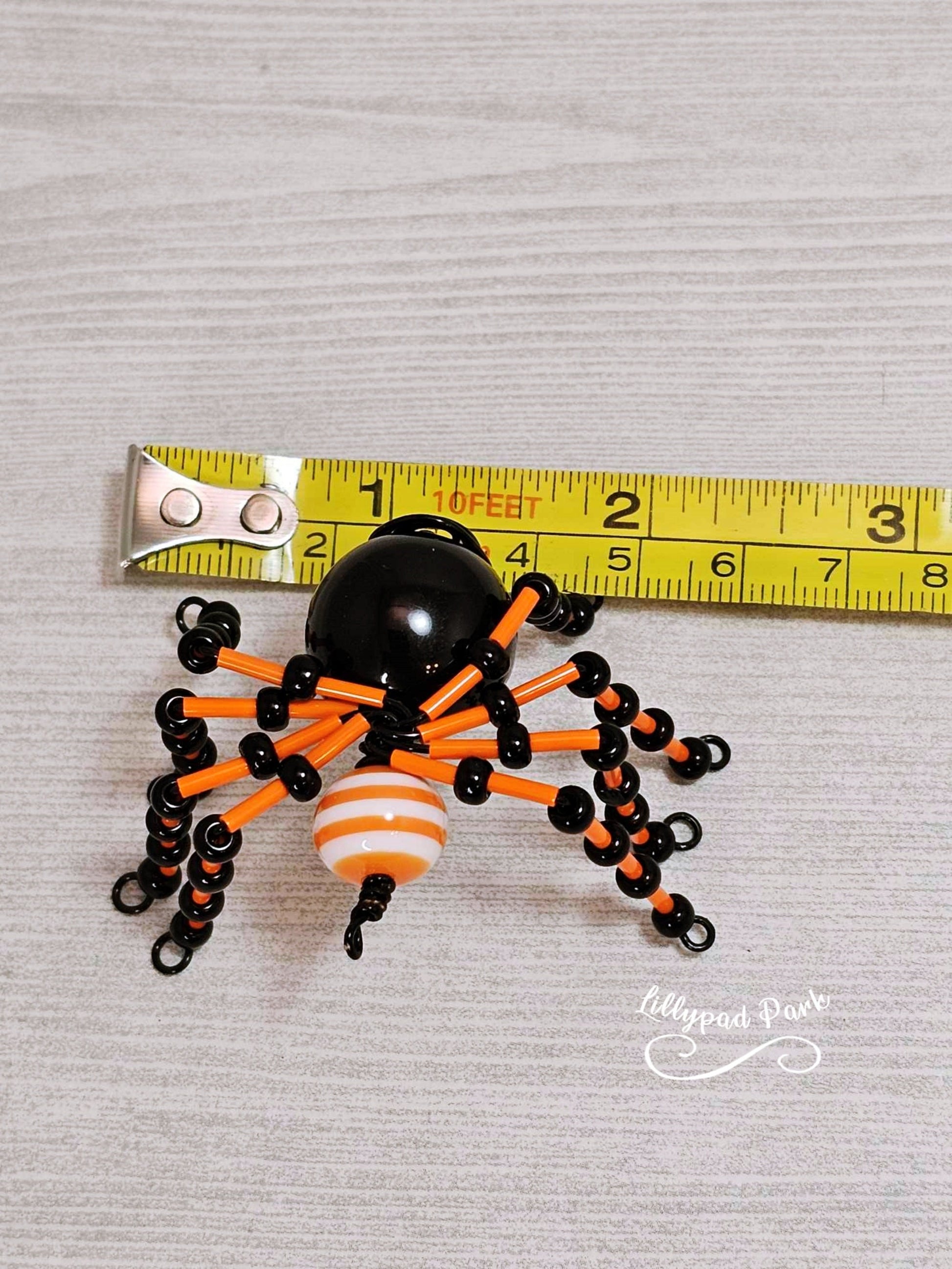 Orange and Black Beaded Spider, Halloween Spider