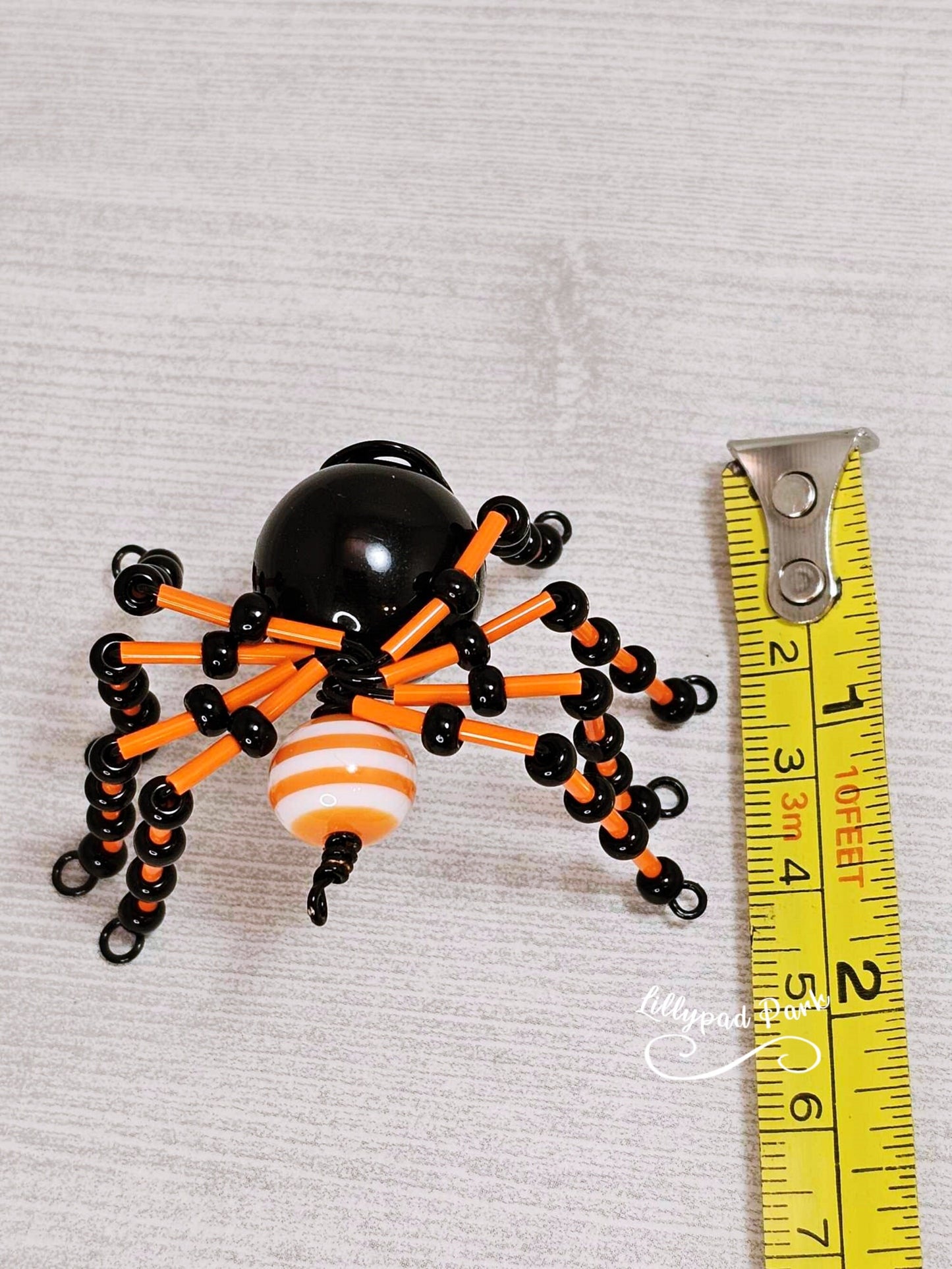 Orange and Black Beaded Spider, Halloween Spider