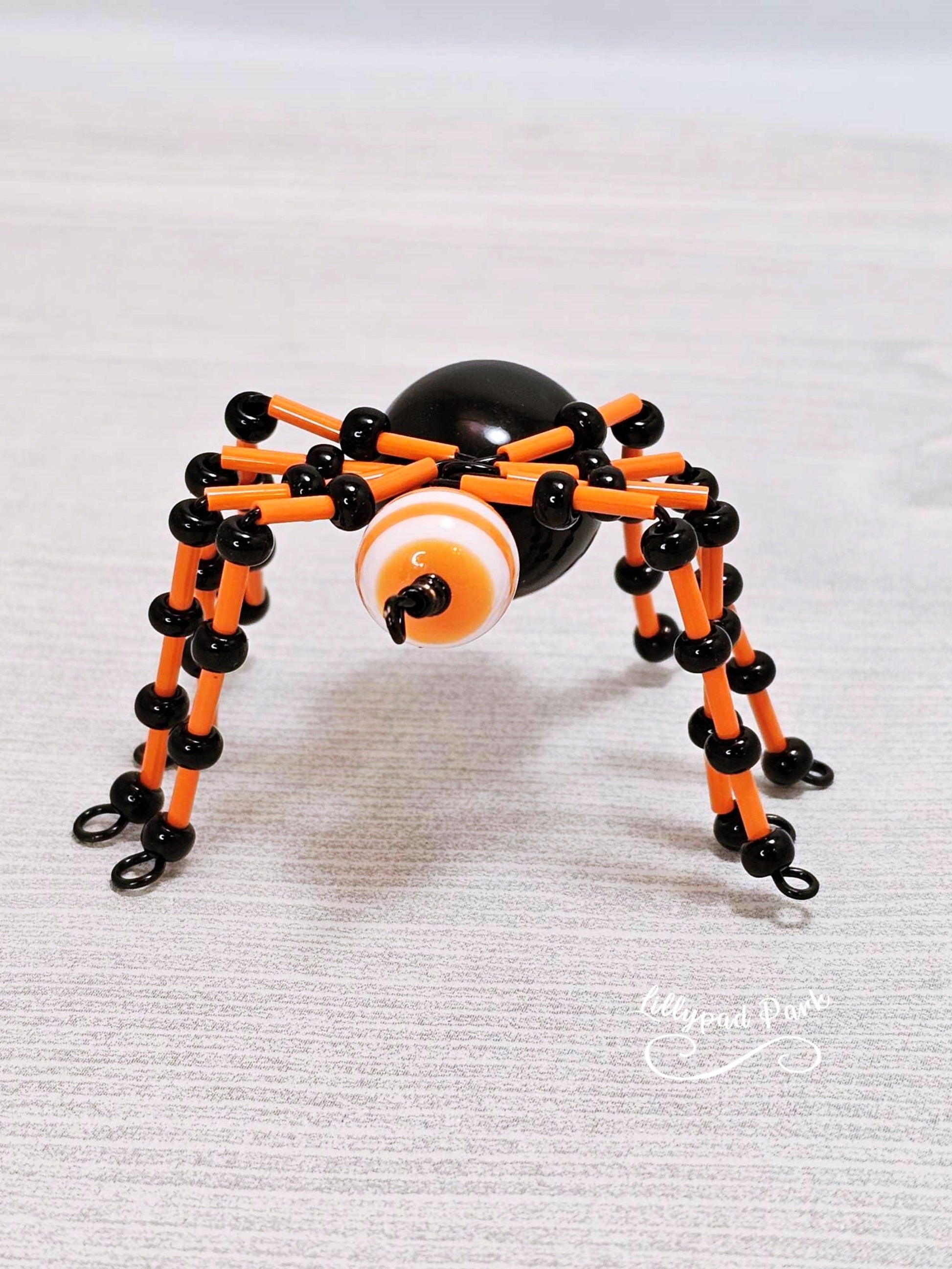 Orange and Black Beaded Spider, Halloween Spider