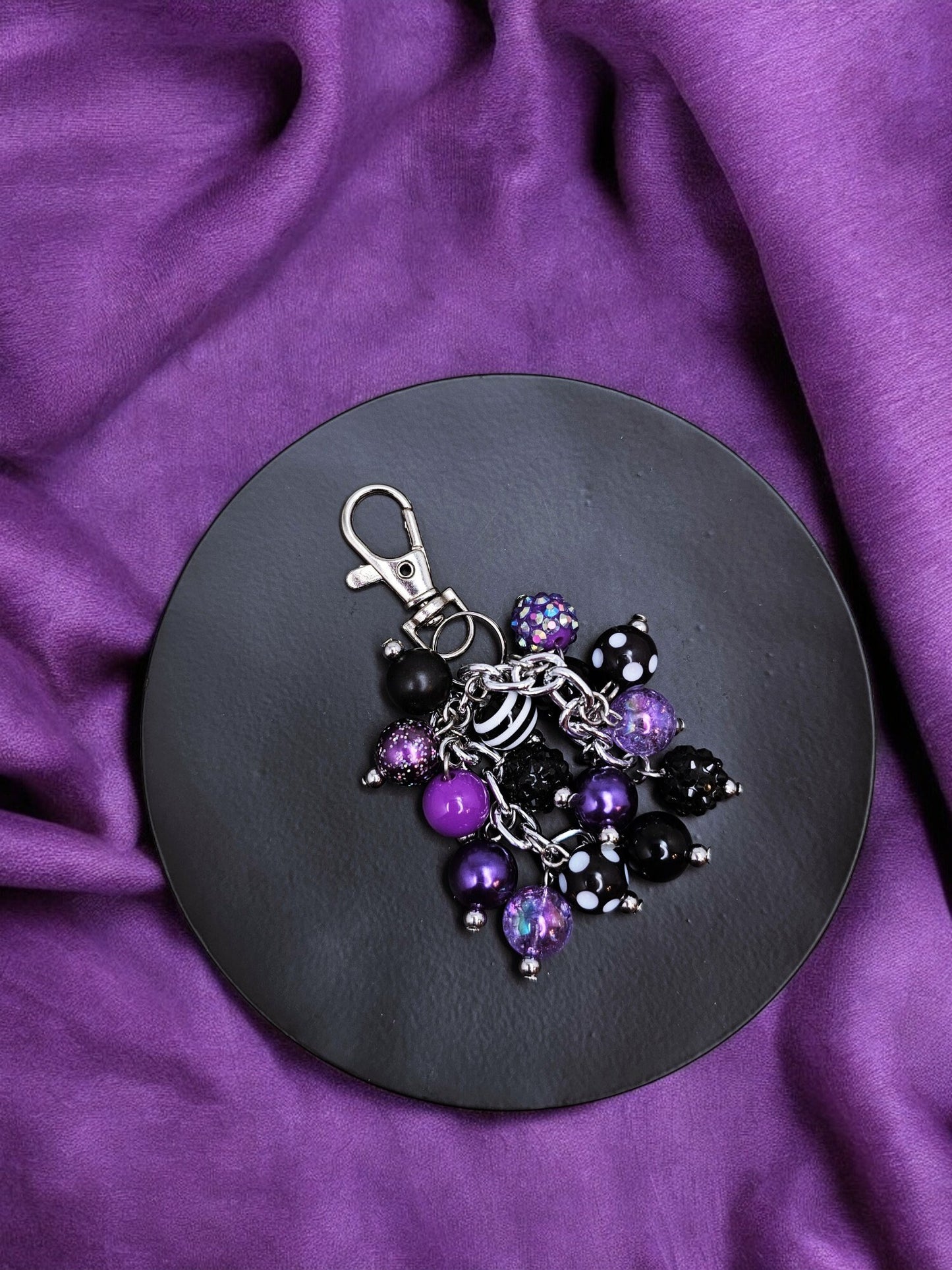 Black Orchid Mini Purse Charm