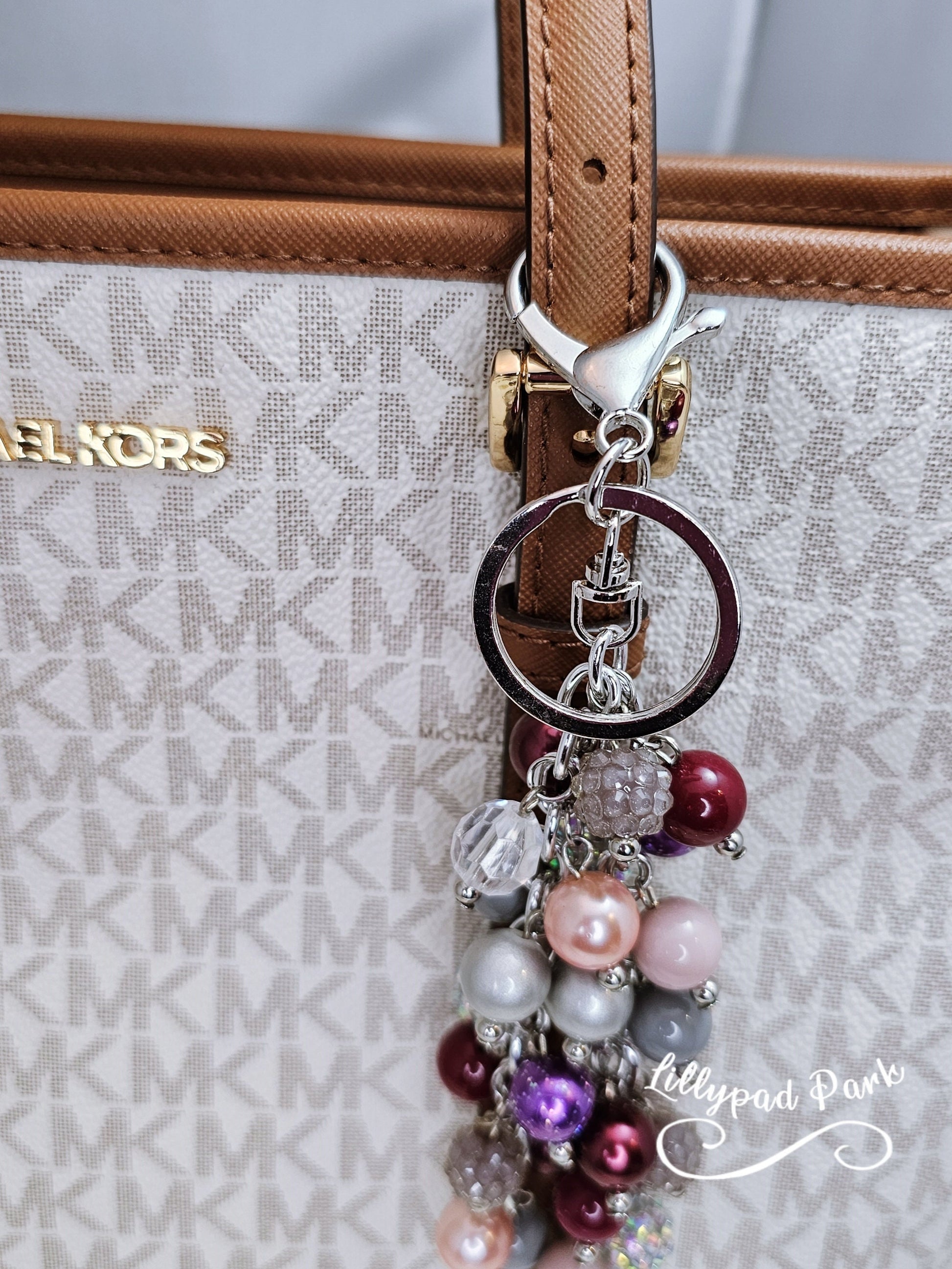 Crystal Plum Mini Purse Charm