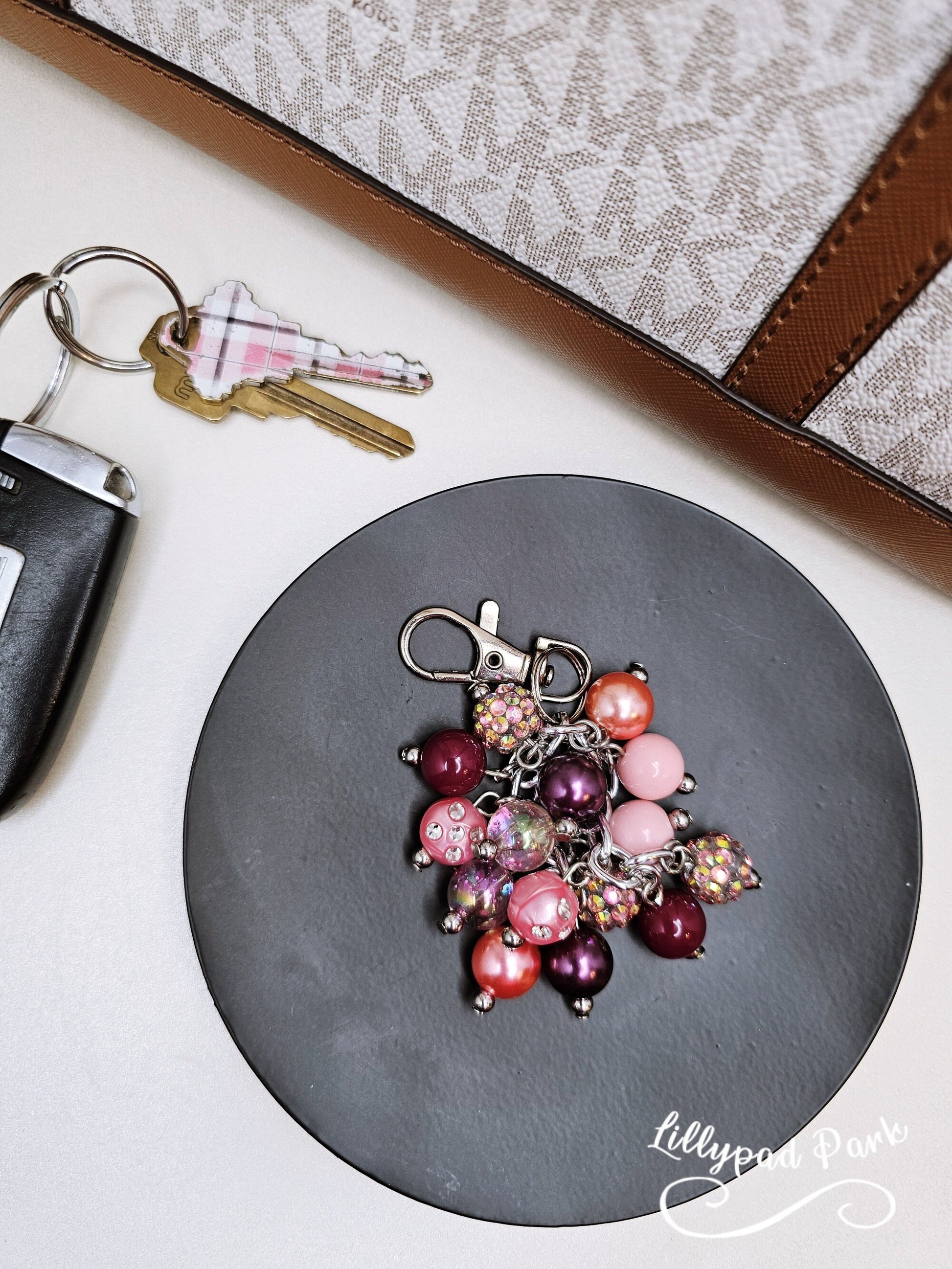 Maroon Rose Mini Purse Charm