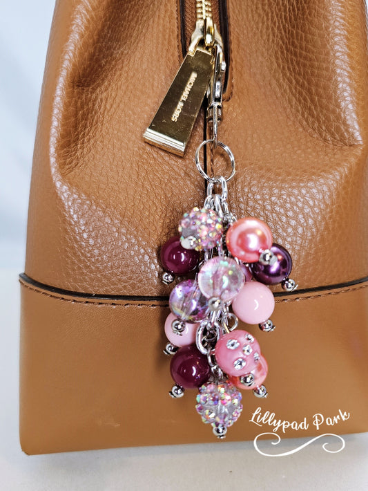 Maroon Rose Mini Purse Charm