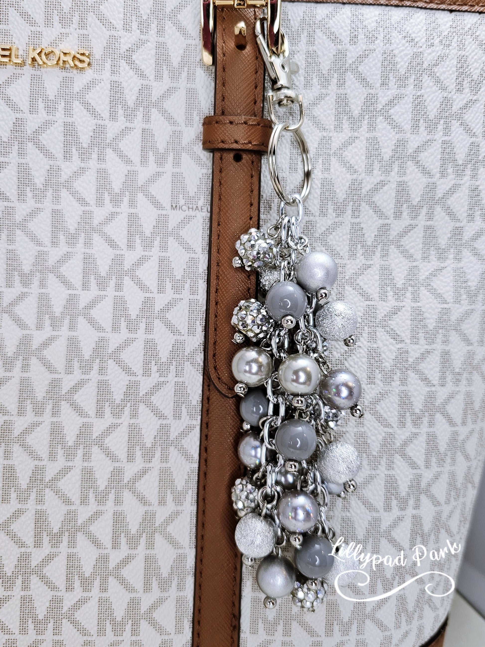 Shimmering Silver Purse Charm