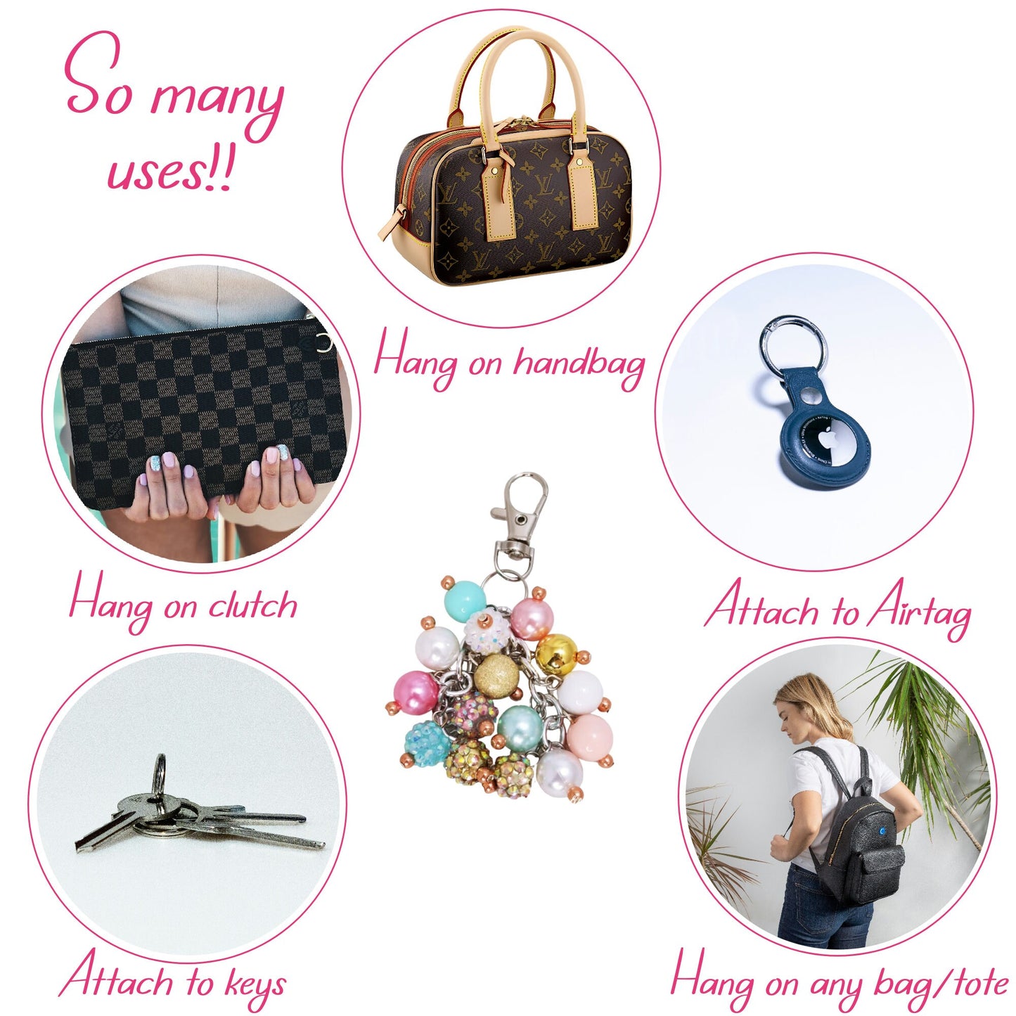 Candy Cane Mini Purse Charm