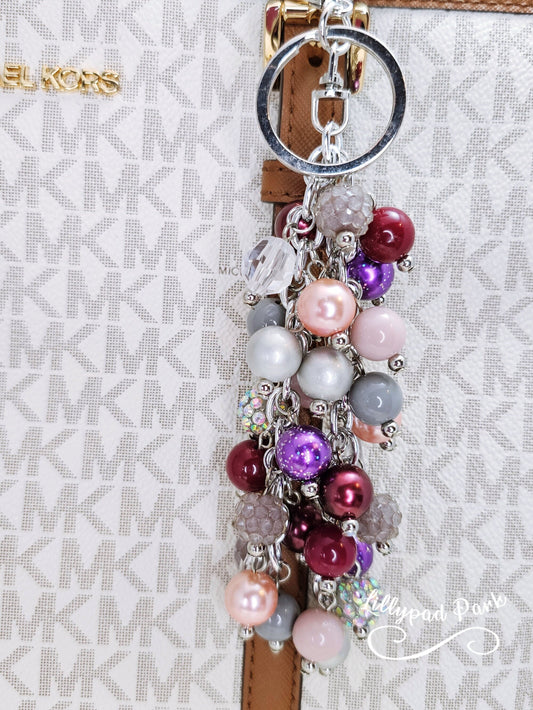 Crystal Plum Purse Charm