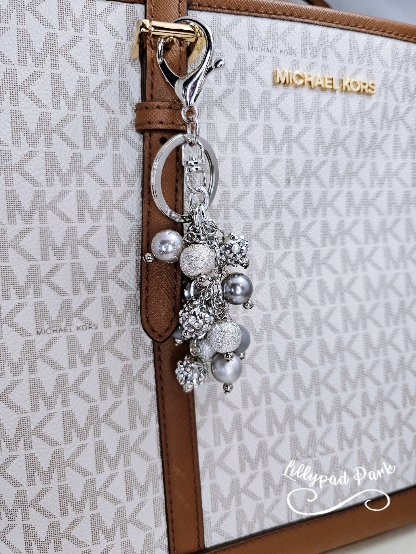 Shimmering Silver Mini Purse Charm