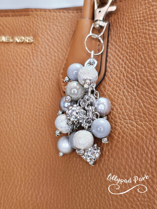 Shimmering Silver Mini Purse Charm