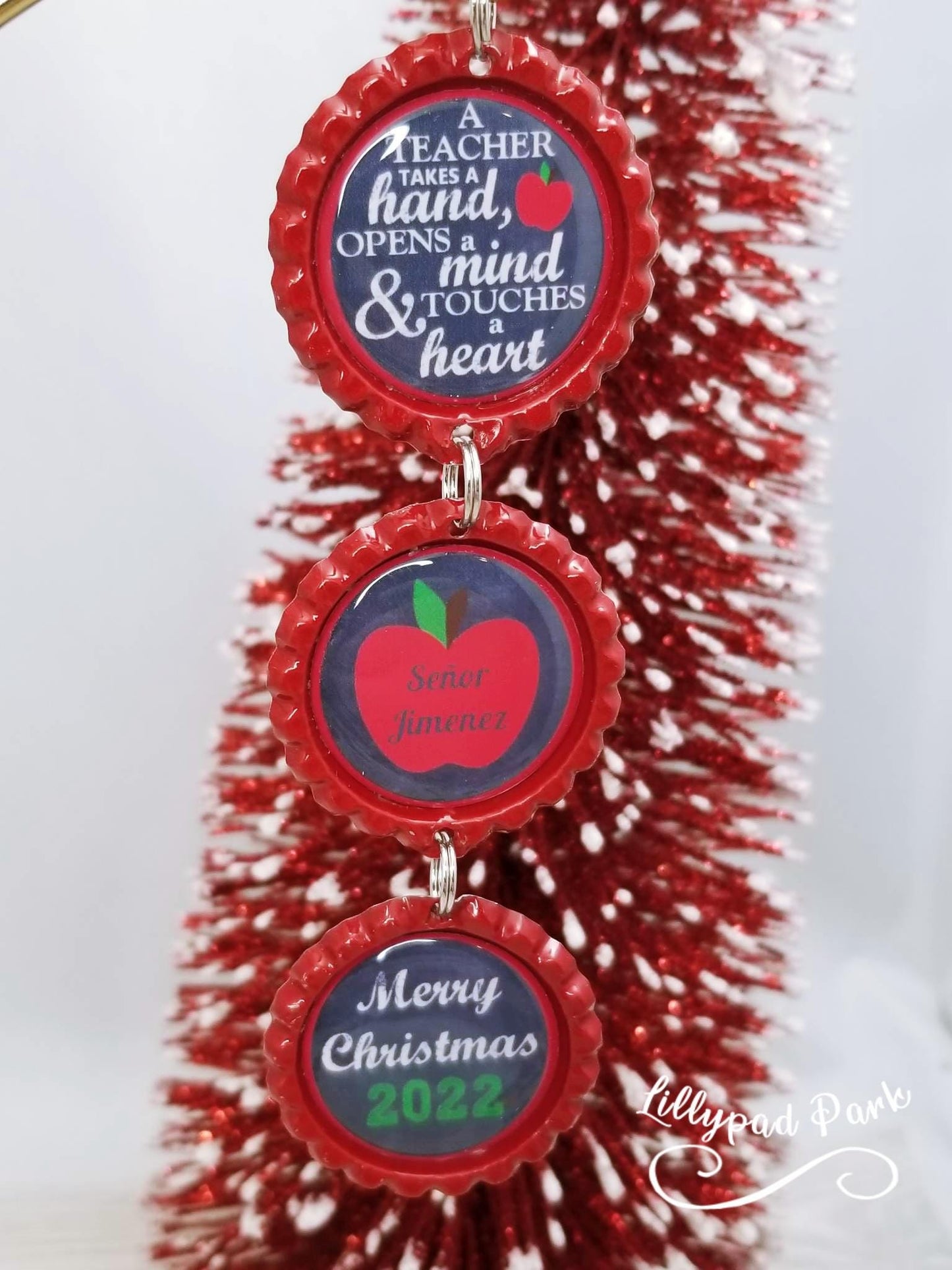 Custom Teacher Christmas Ornament, Personalized Teacher Ornament, Teacher Gift, Teacher Appreciation Gift, Teacher Keepsake Gift