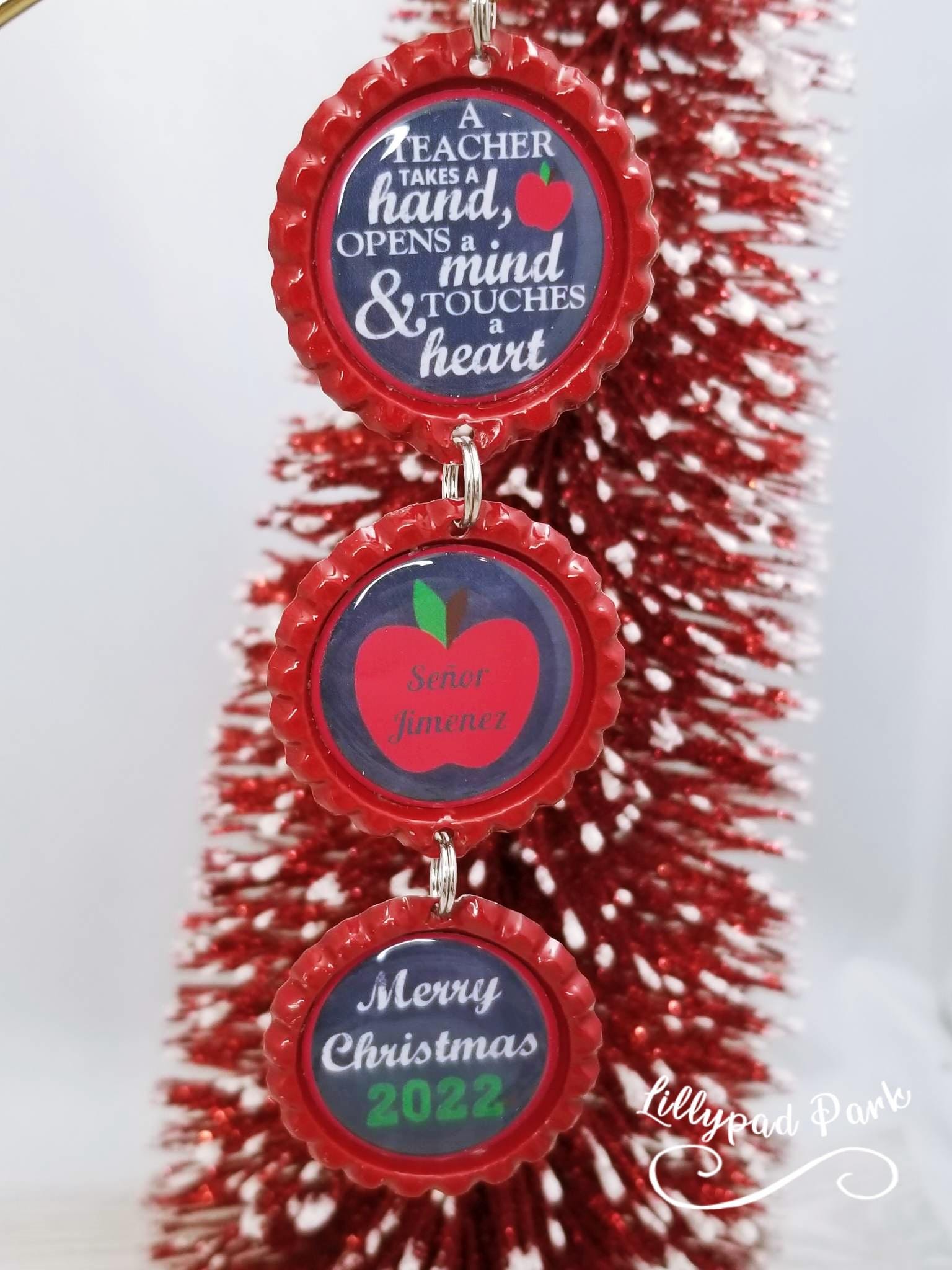 Custom Teacher Christmas Ornament, Personalized Teacher Ornament, Teacher Gift, Teacher Appreciation Gift, Teacher Keepsake Gift