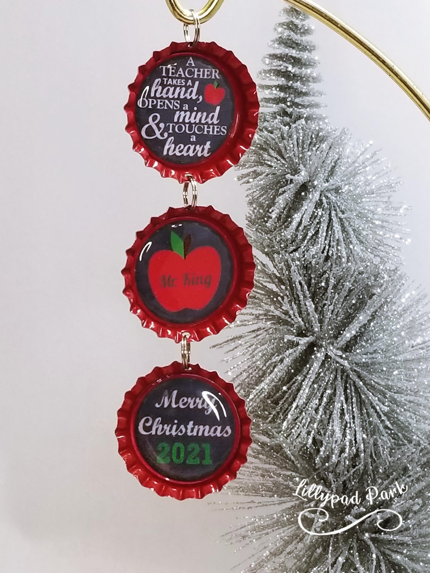 Custom Teacher Christmas Ornament, Personalized Teacher Ornament, Teacher Gift, Teacher Appreciation Gift, Teacher Keepsake Gift