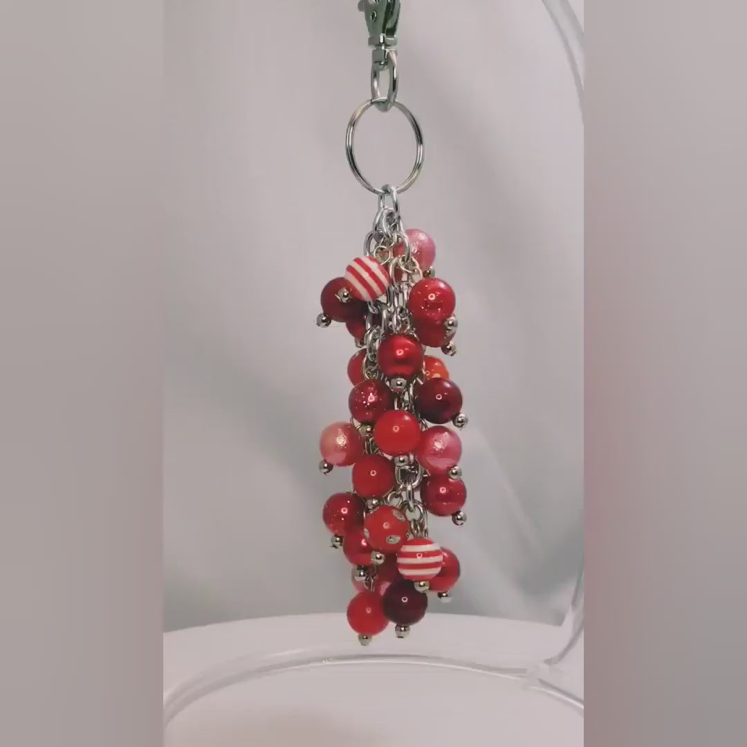 Handmade Beaded Purse Charm or Bag Charm that dangles like a keychain