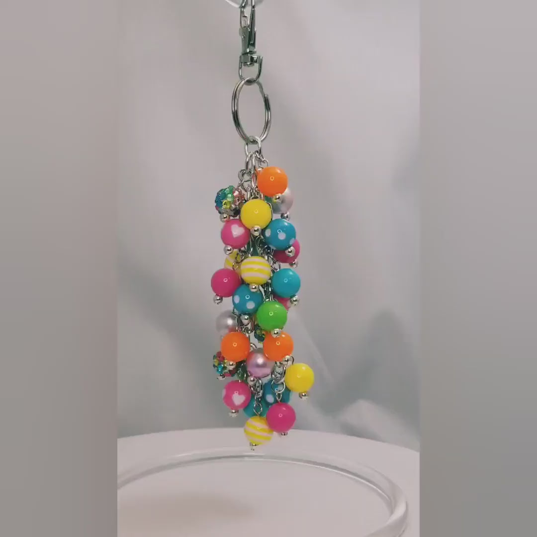 Handmade Beaded Purse Charm or Bag Charm that dangles like a keychain