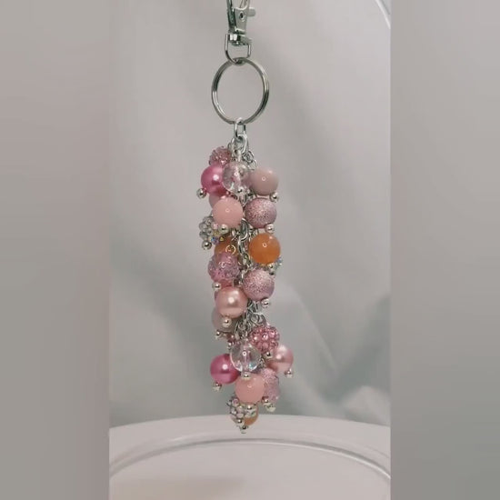 Handmade Beaded Purse Charm or Bag Charm that dangles like a keychain