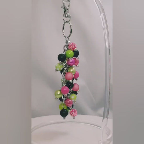 Handmade Beaded Purse Charm or Bag Charm that dangles like a keychain