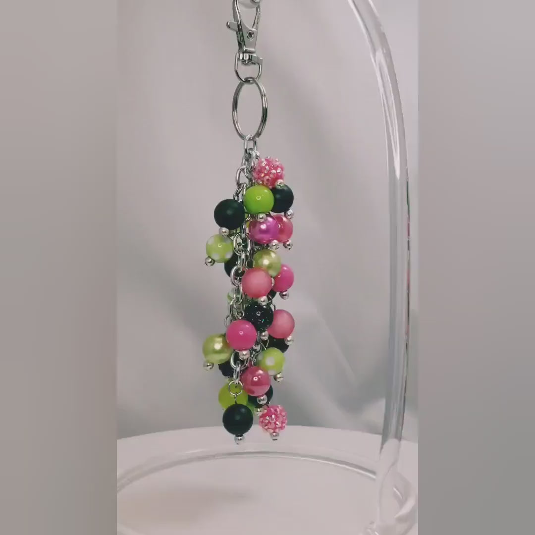 Handmade Beaded Purse Charm or Bag Charm that dangles like a keychain