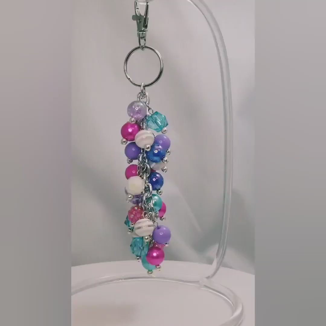 Handmade Beaded Purse Charm or Bag Charm that dangles like a keychain