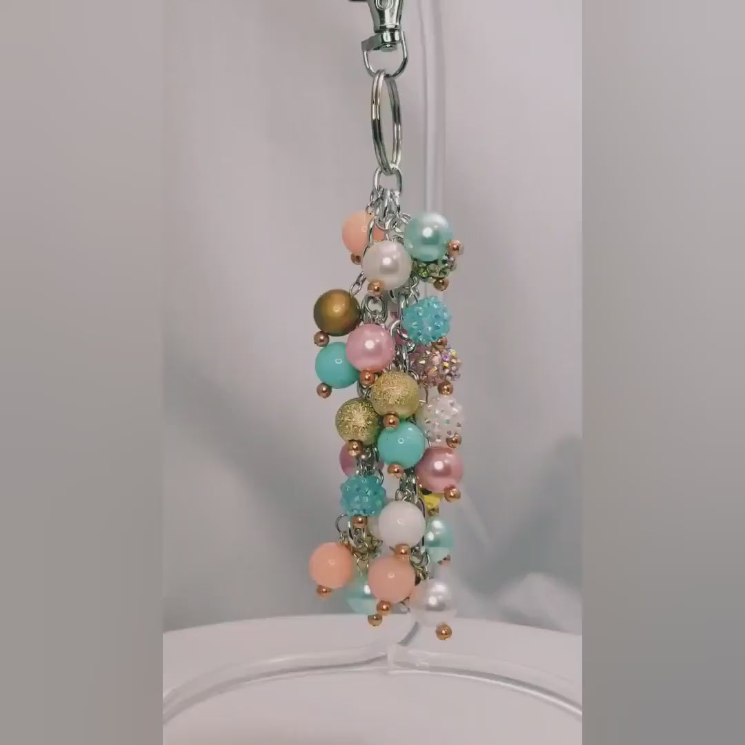 Handmade Beaded Purse Charm or Bag Charm that dangles like a keychain