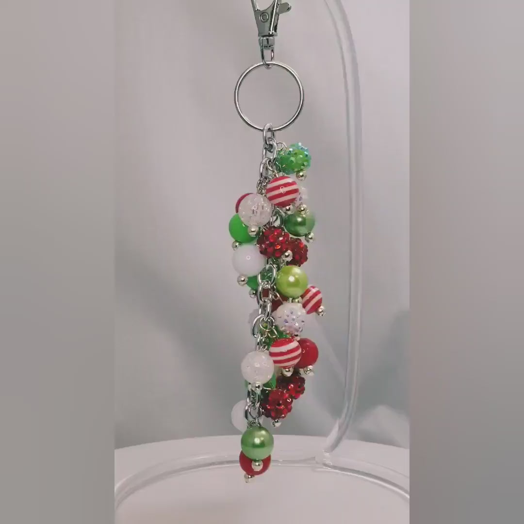 Handmade Beaded Purse Charm or Bag Charm that dangles like a keychain 