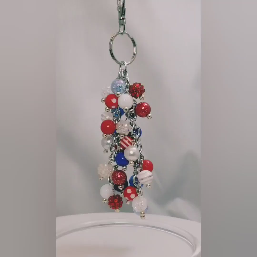 Handmade Beaded Purse Charm or Bag Charm that dangles like a keychain