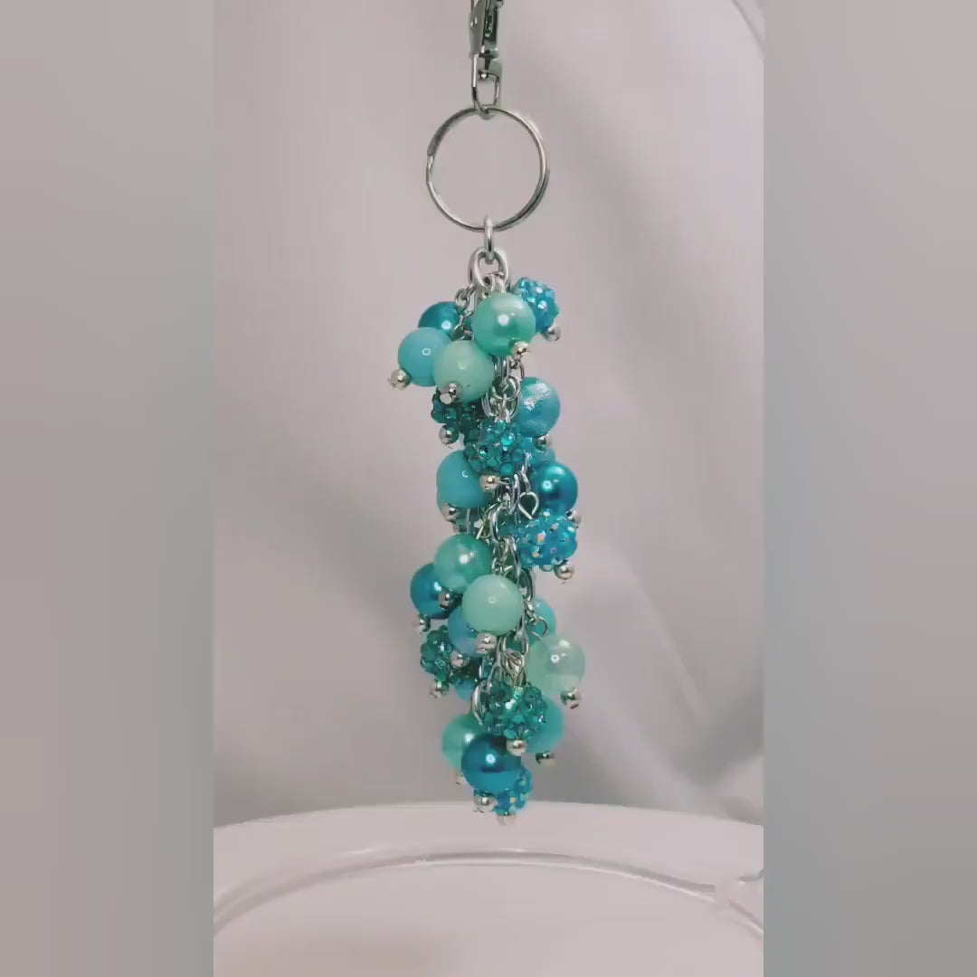 Teal and Aqua Purse charm, Back Pack Charm