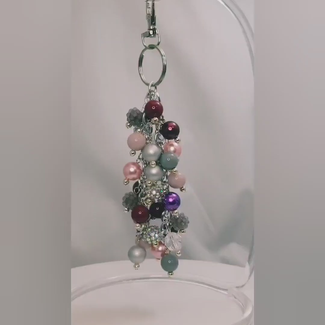 Handmade Beaded Purse Charm or Bag Charm that dangles like a keychain