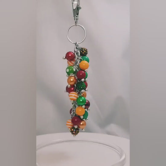 Handmade Beaded Purse Charm or Bag Charm that dangles like a keychain