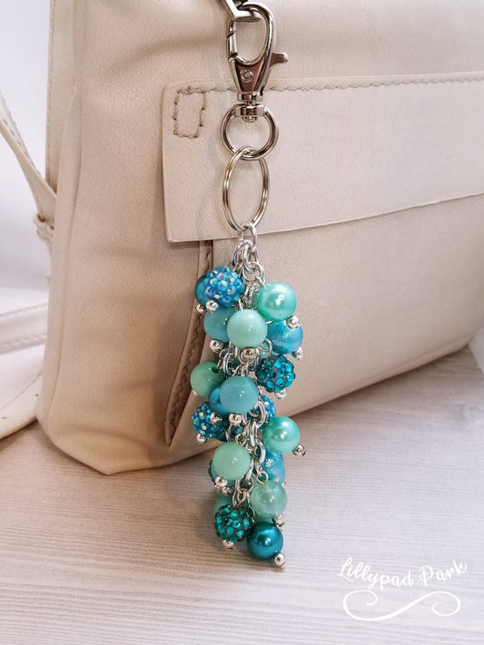 Handmade Beaded Purse Charm or Bag Charm that dangles like a keychain