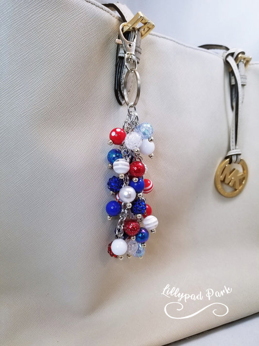 Handmade Beaded Purse Charm or Bag Charm that dangles like a keychain