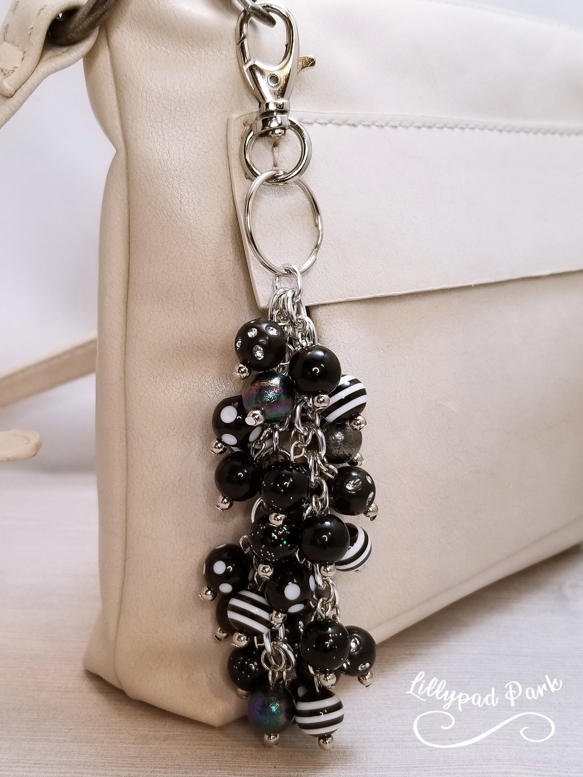 Handmade Beaded Purse Charm or Bag Charm that dangles like a keychain