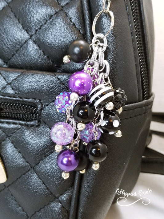 Handmade Beaded Mini Purse Charm or Bag Charm that dangles like a keychain