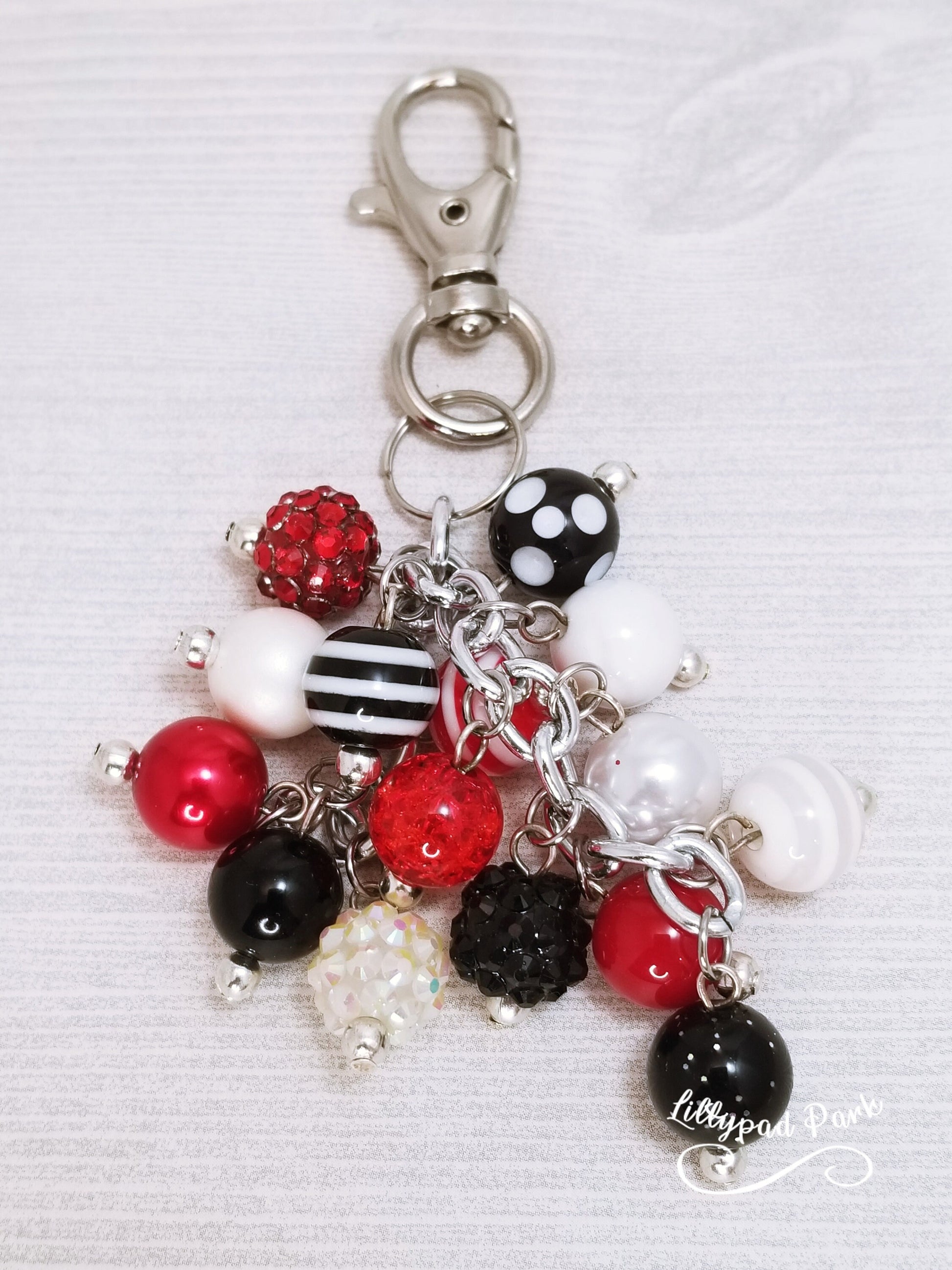 Handmade Beaded Mini Purse Charm or Bag Charm that dangles like a keychain