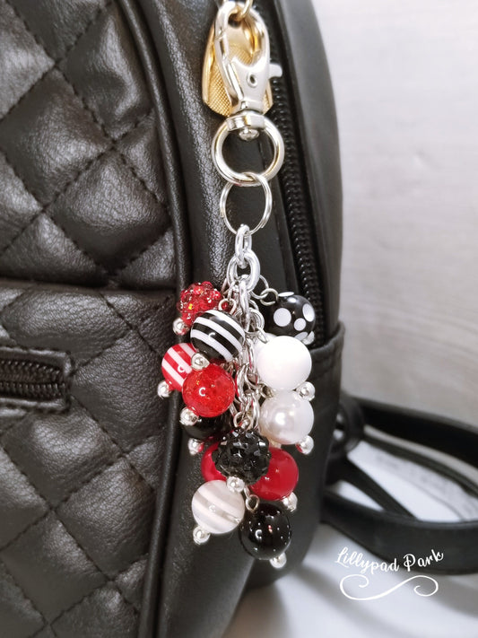 Handmade Beaded Mini Purse Charm or Bag Charm that dangles like a keychain