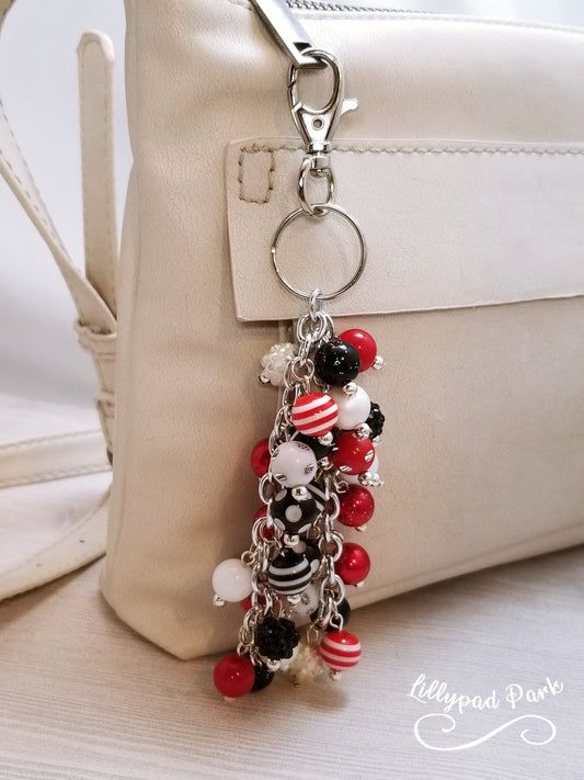 Handmade Beaded Purse Charm or Bag Charm that dangles like a keychain