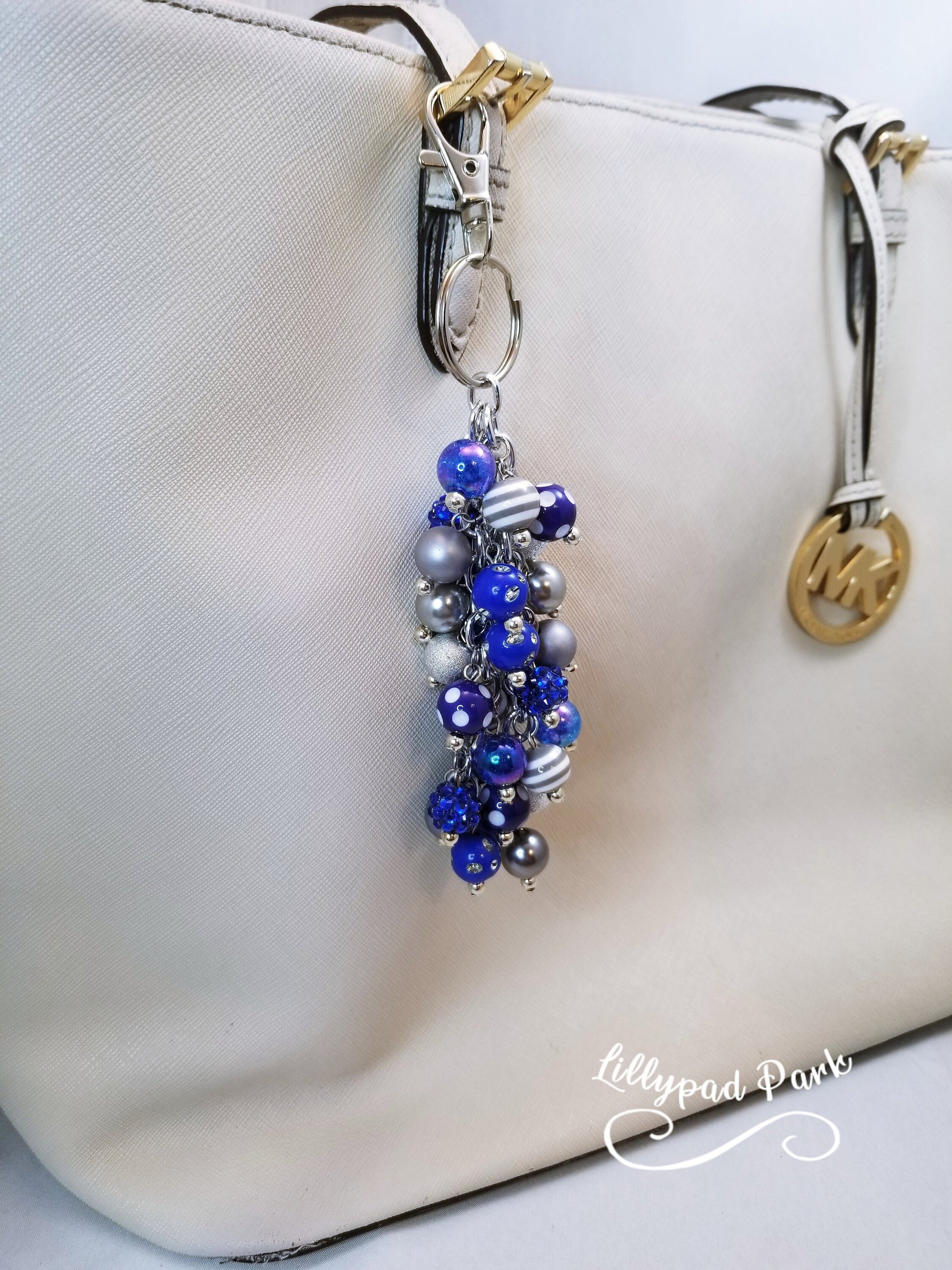 Handmade Beaded Purse Charm or Bag Charm that dangles like a keychain