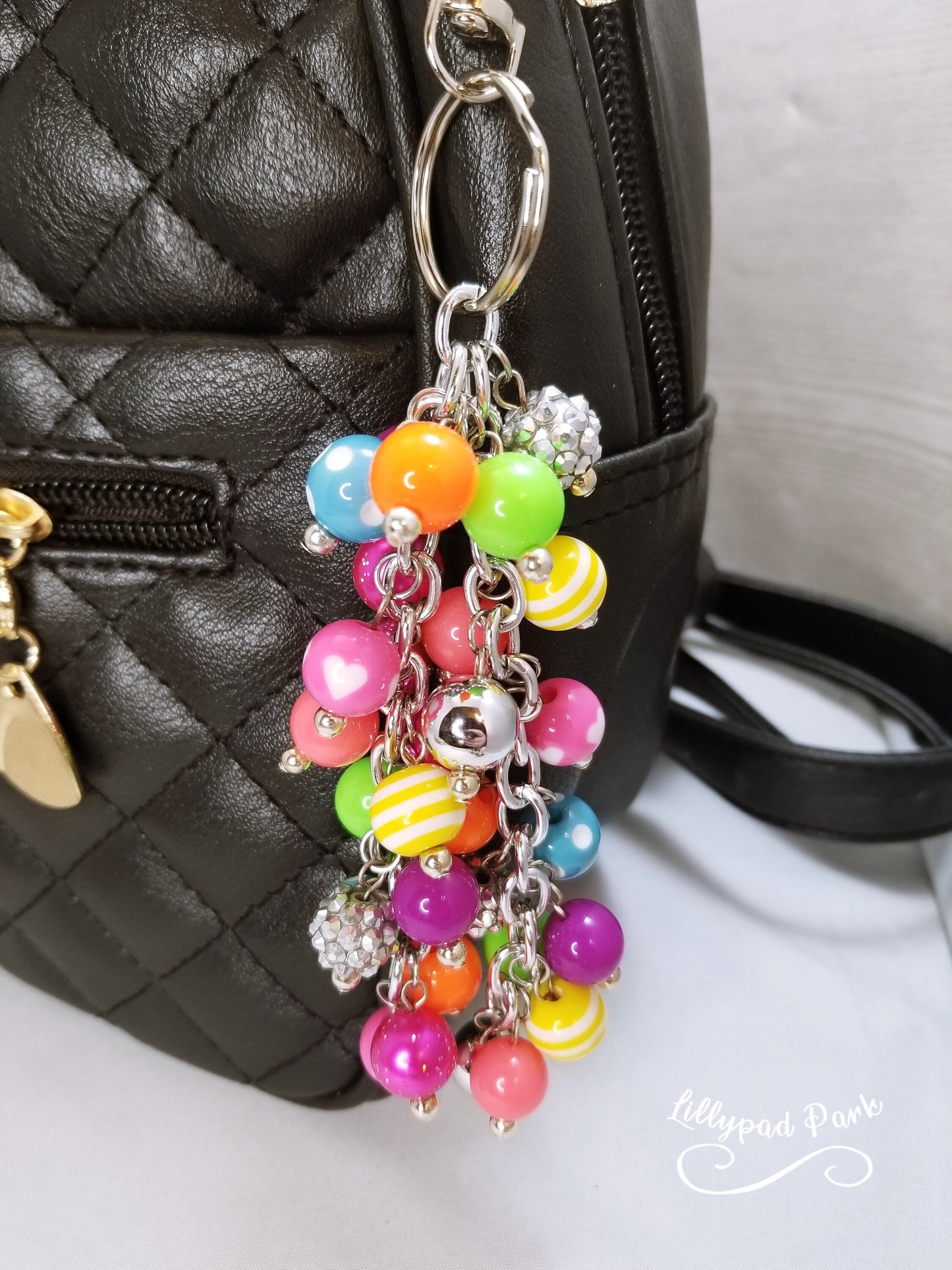 Handmade Beaded Purse Charm or Bag Charm that dangles like a keychain