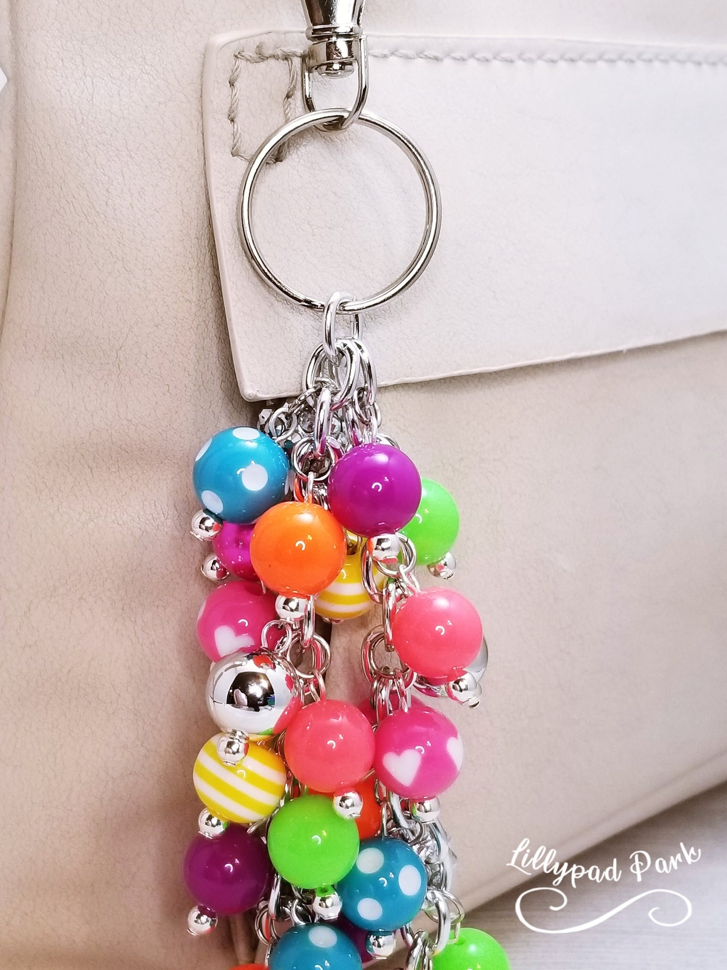 Handmade Beaded Purse Charm or Bag Charm that dangles like a keychain