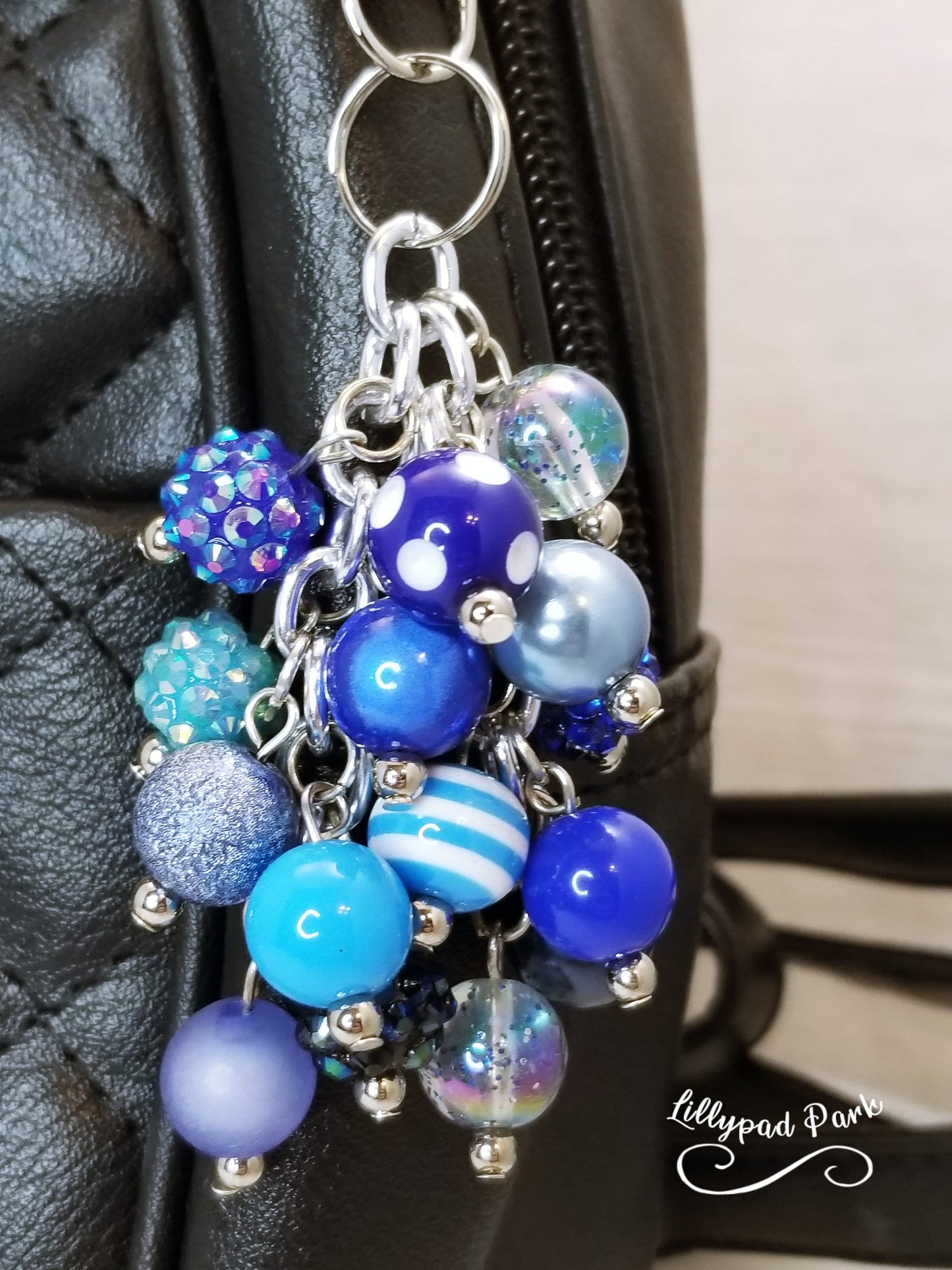 Handmade Beaded Mini Purse Charm or Bag Charm that dangles like a keychain