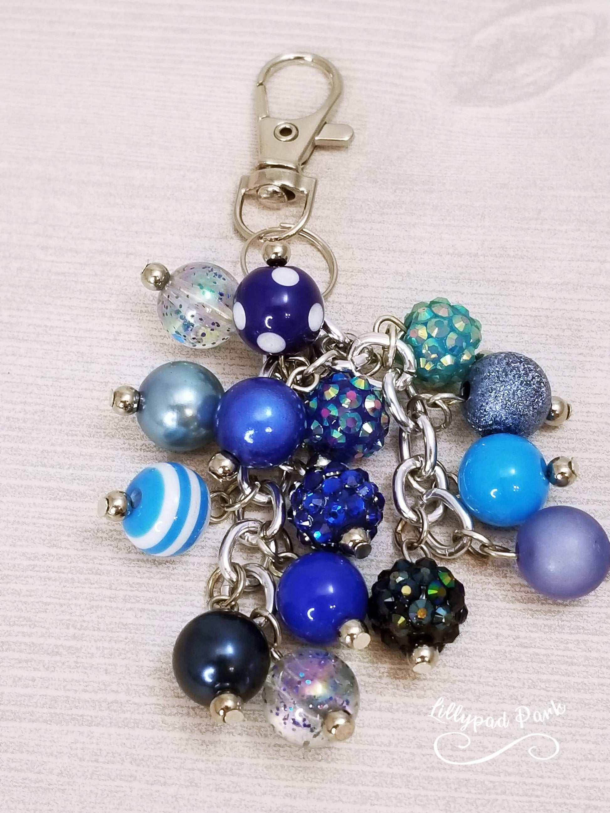 Handmade Beaded Mini Purse Charm or Bag Charm that dangles like a keychain