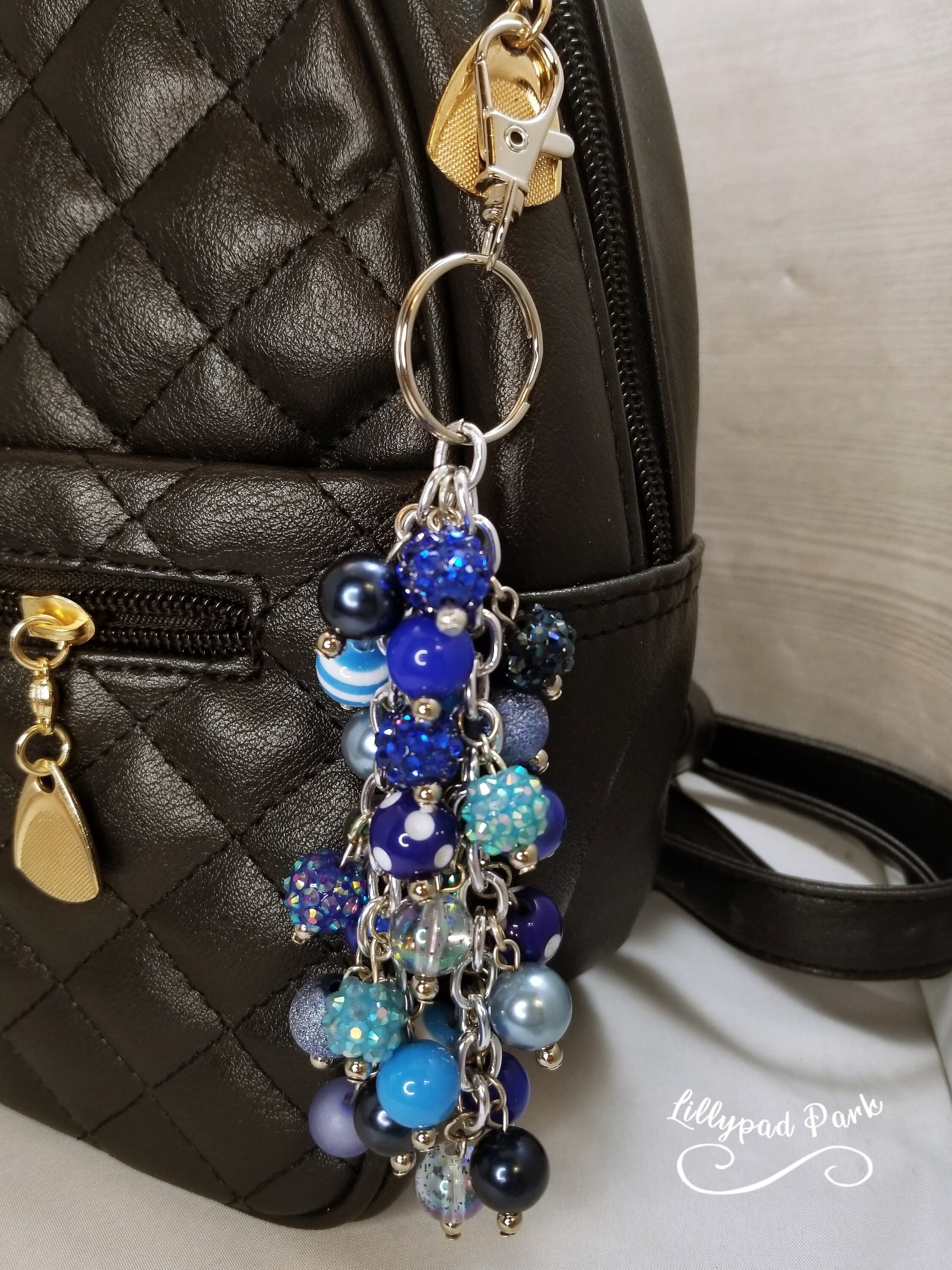 Handmade Beaded Purse Charm or Bag Charm that dangles like a keychain