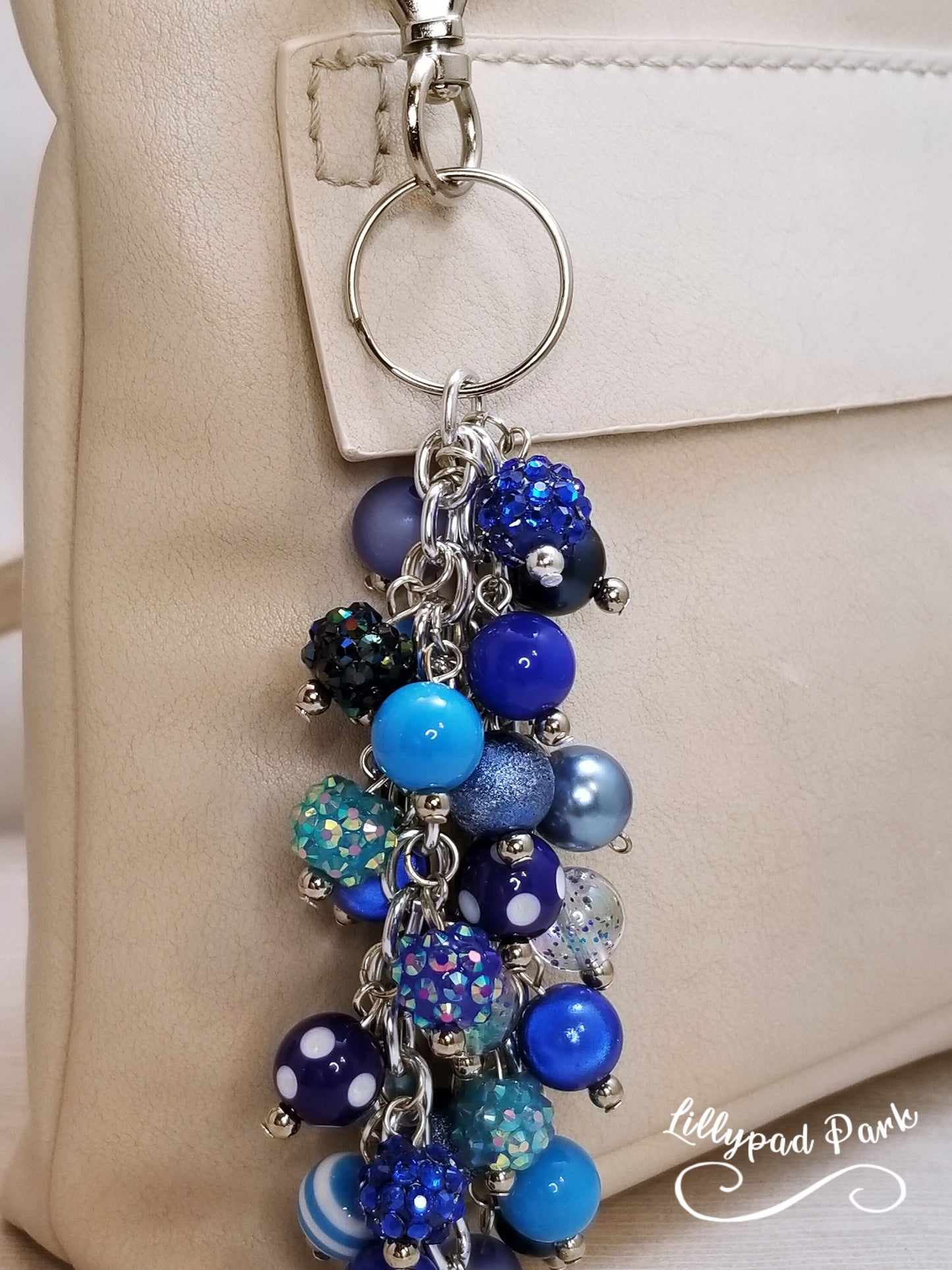 Handmade Beaded Purse Charm or Bag Charm that dangles like a keychain