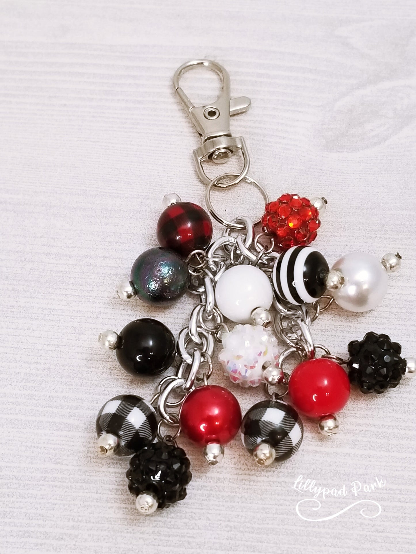 Handmade Beaded Mini Purse Charm or Bag Charm that dangles like a keychain