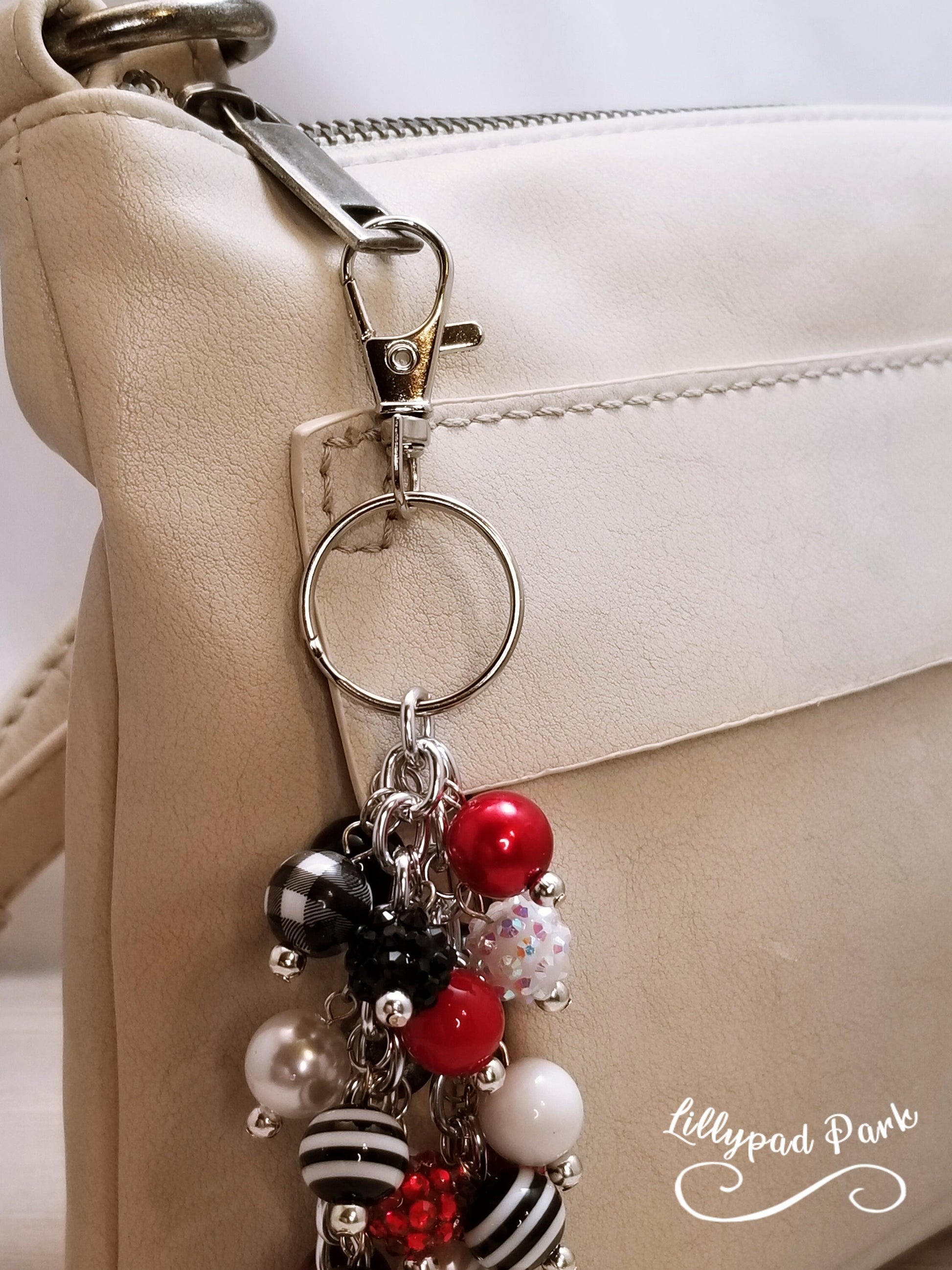 Handmade Beaded Purse Charm or Bag Charm that dangles like a keychain